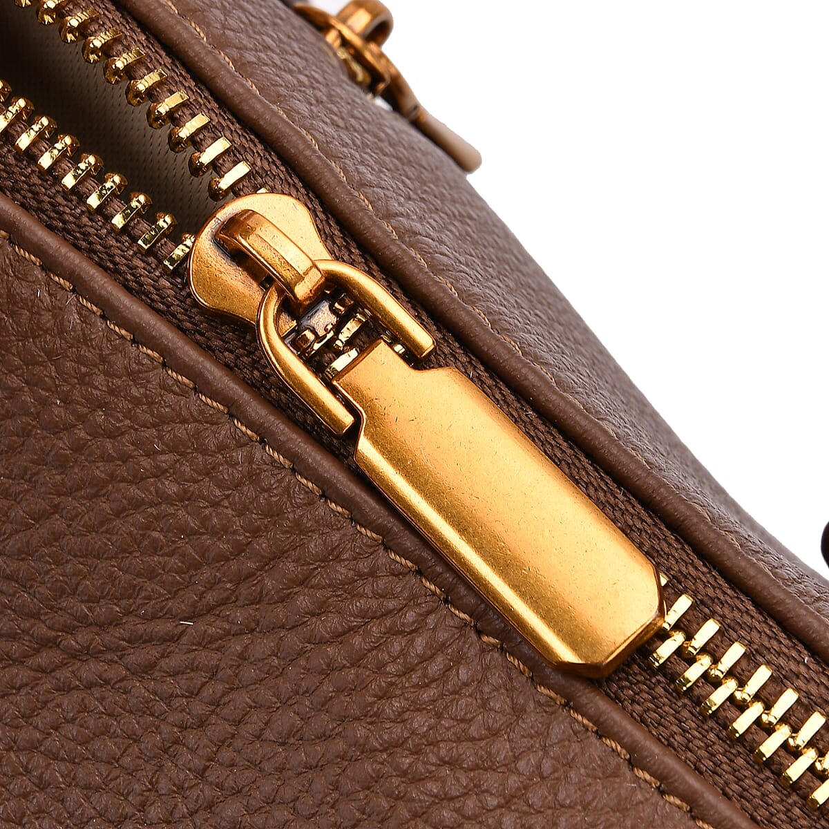 Italy Retro Noble Collection Brown Genuine Leather Crossbody Bag with Adjustable Shoulder Strap (11.42x4.92x9.45) image number 5