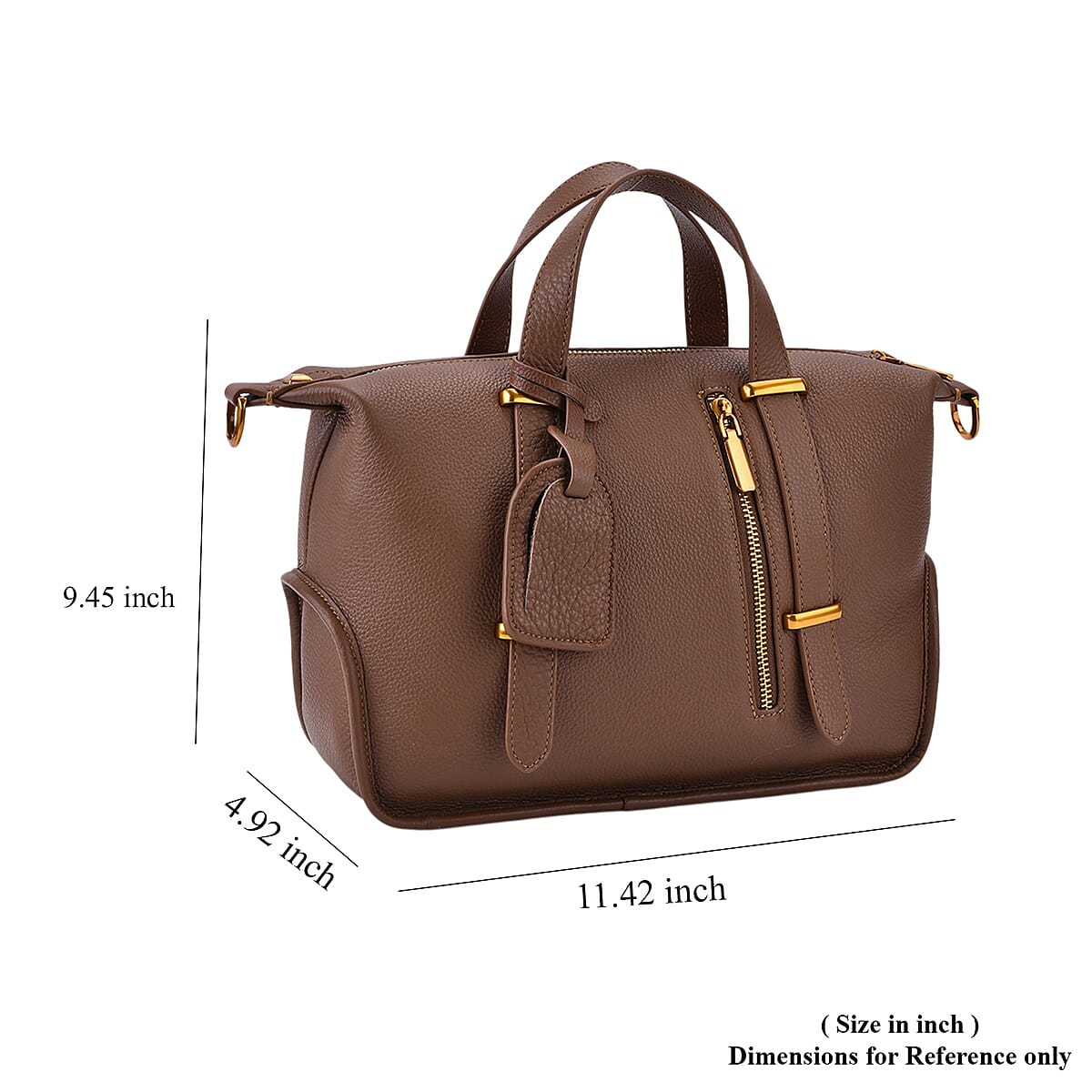 Italy Retro Noble Collection Brown Genuine Leather Crossbody Bag with Adjustable Shoulder Strap (11.42x4.92x9.45) image number 6