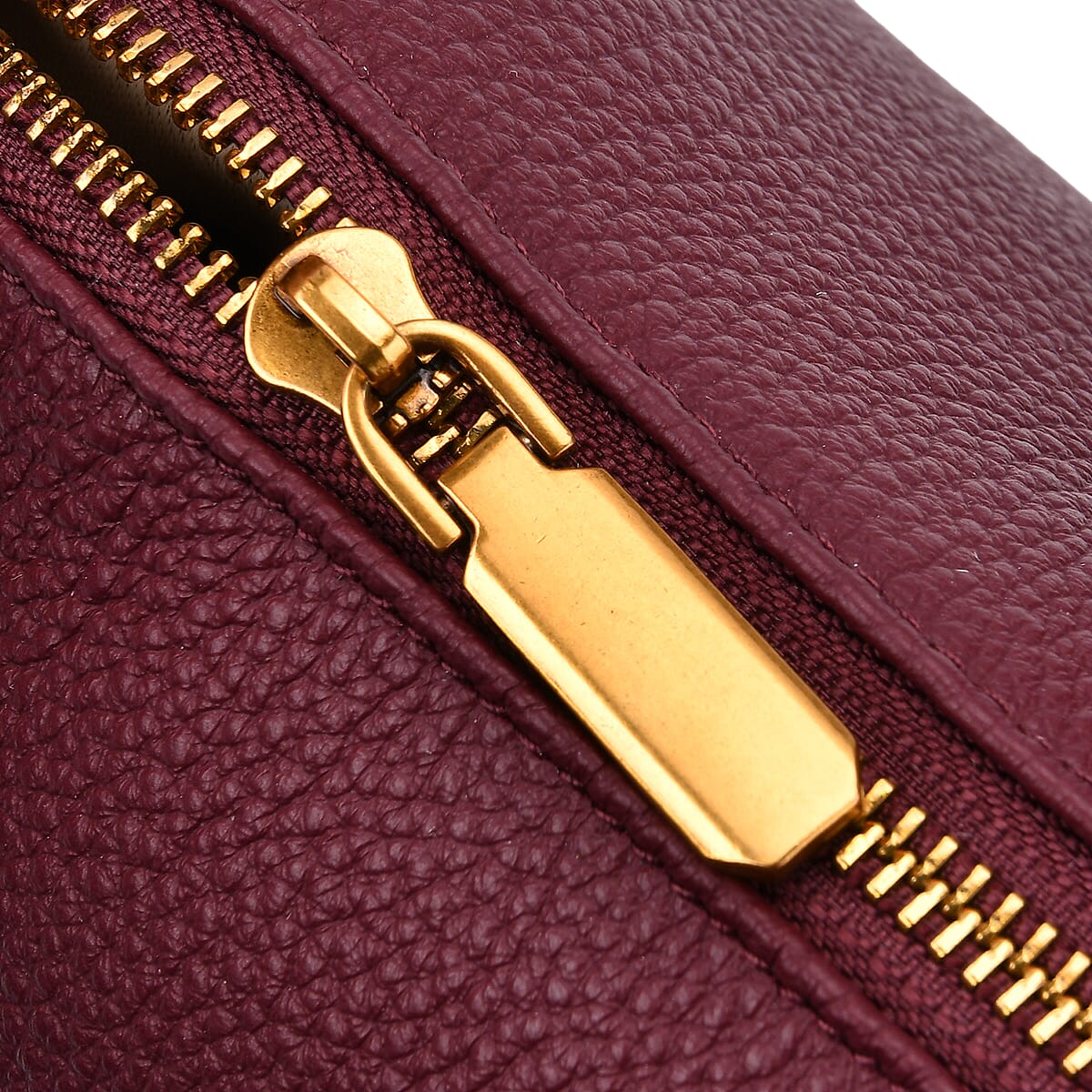 Italy Retro Noble Collection Burgundy Genuine Leather Crossbody Bag with Adjustable Shoulder Strap (11.42x4.92x9.45) image number 5