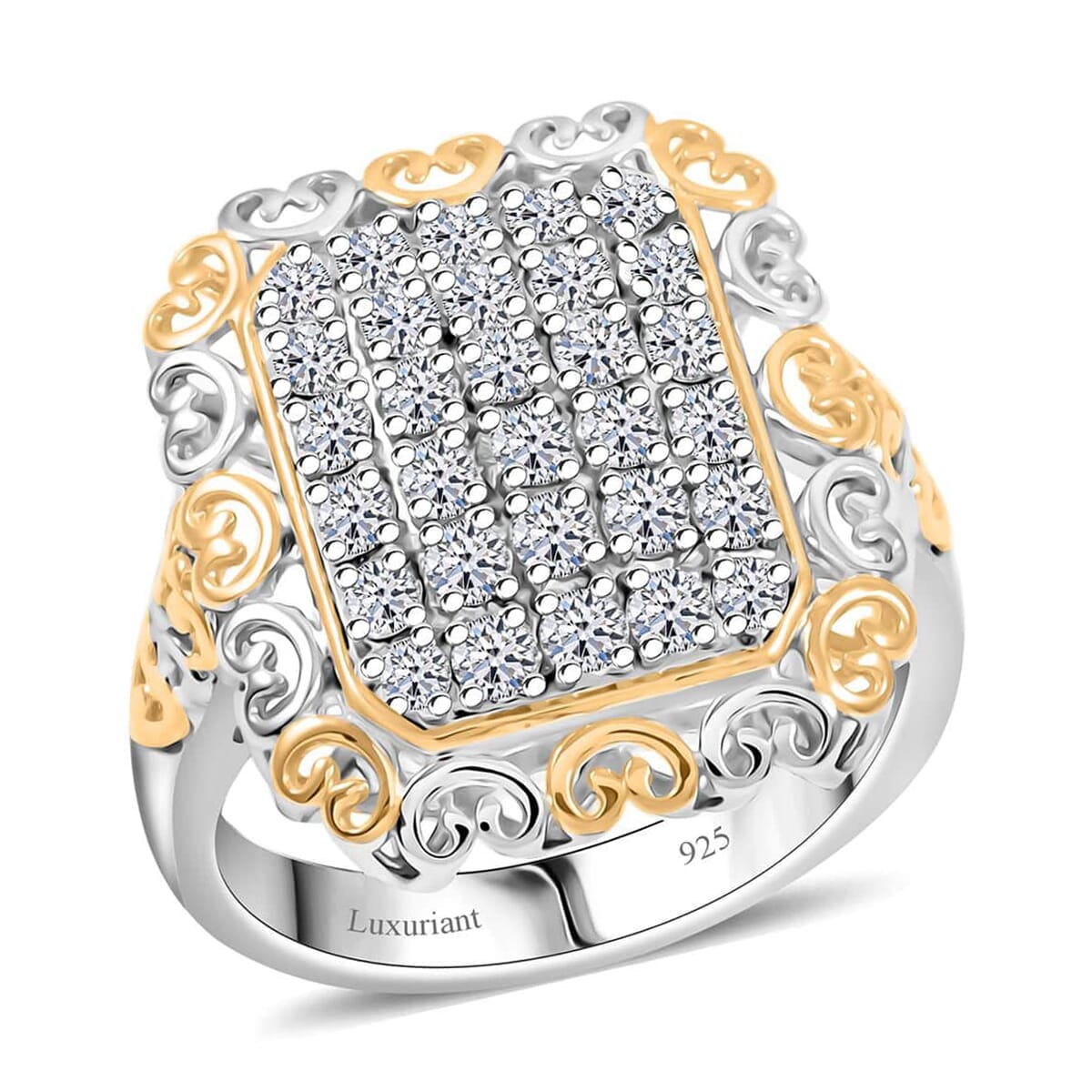 Luxuriant Lab Grown Diamond G-H SI 1.00 ctw Vintage Filigree Ring in Rhodium Over Sterling Silver (Size 10.0) image number 0