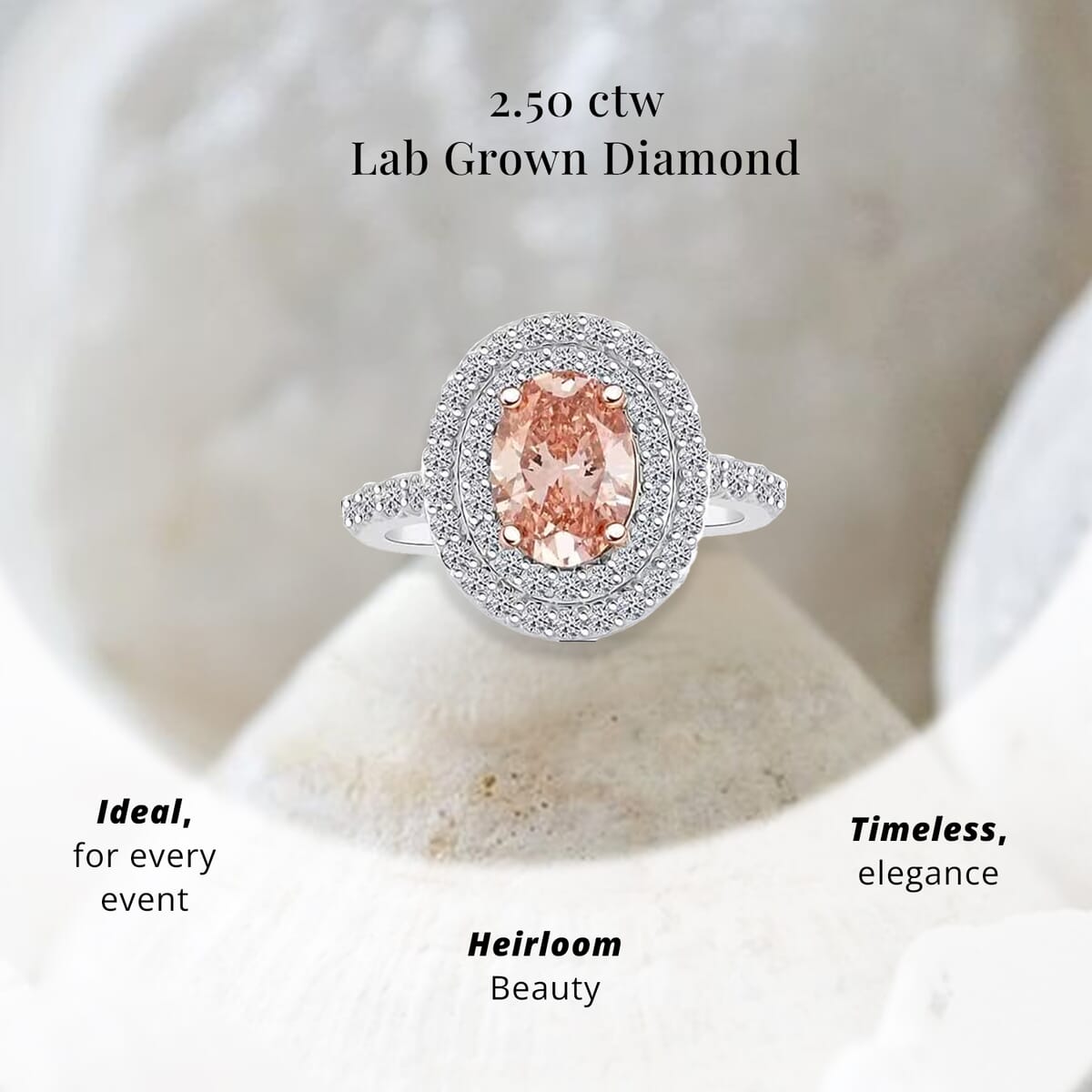 Luxuriant Lab Grown Pink and White Diamond 2.50 ctw Ring in 14K White Gold (Size 5.0) 4.50 Grams image number 4
