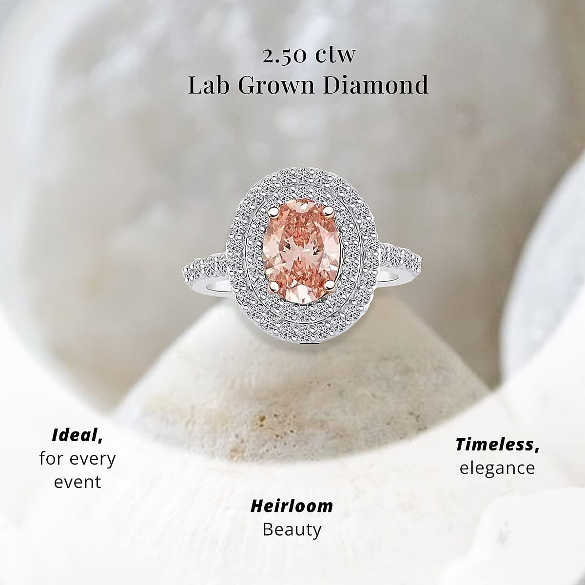 Luxuriant Lab Grown Pink and White Diamond 2.50 ctw Ring in 14K White Gold (Size 6.5) 4.50 Grams image number 4