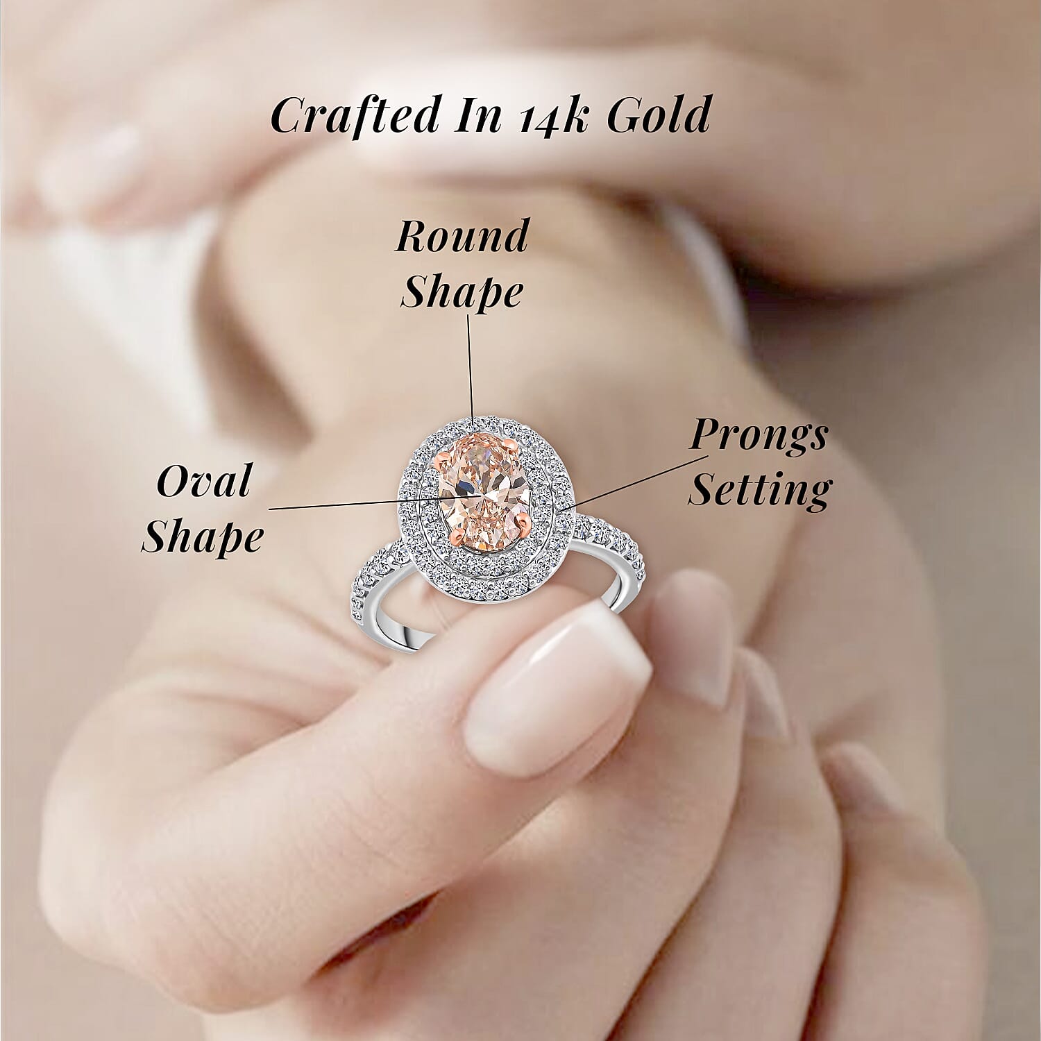 Luxuriant Lab Grown Pink and White Diamond 2.50 ctw Ring in 14K White Gold (Size 6.5) 4.50 Grams