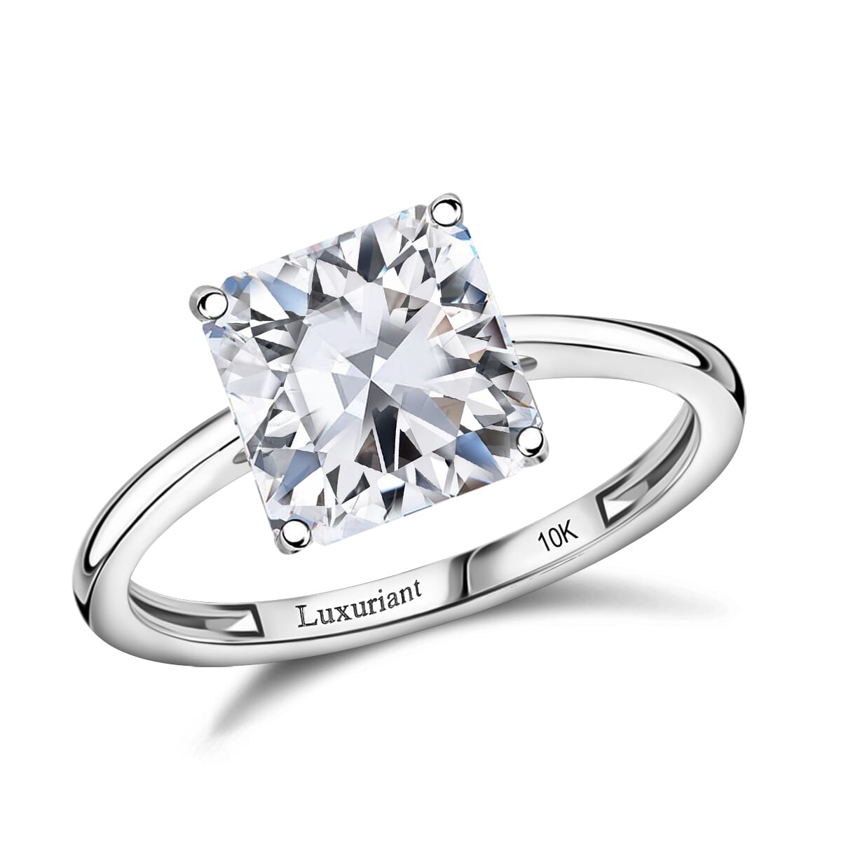 IGI Certified 950 Platinum Asscher Cut Luxuriant Lab Grown Diamond (G, VS2) Ring (Size 8.0) 5.00 ctw image number 0