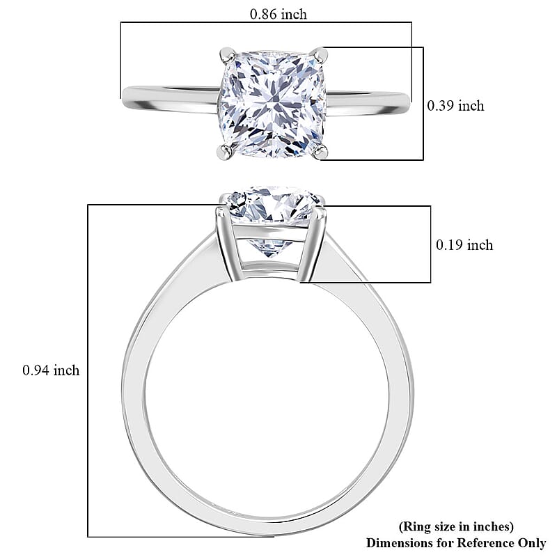 IGI Certified 950 Platinum Asscher Cut Luxuriant Lab Grown Diamond (G, VS2) Ring (Size 10.0) 5.00 ctw