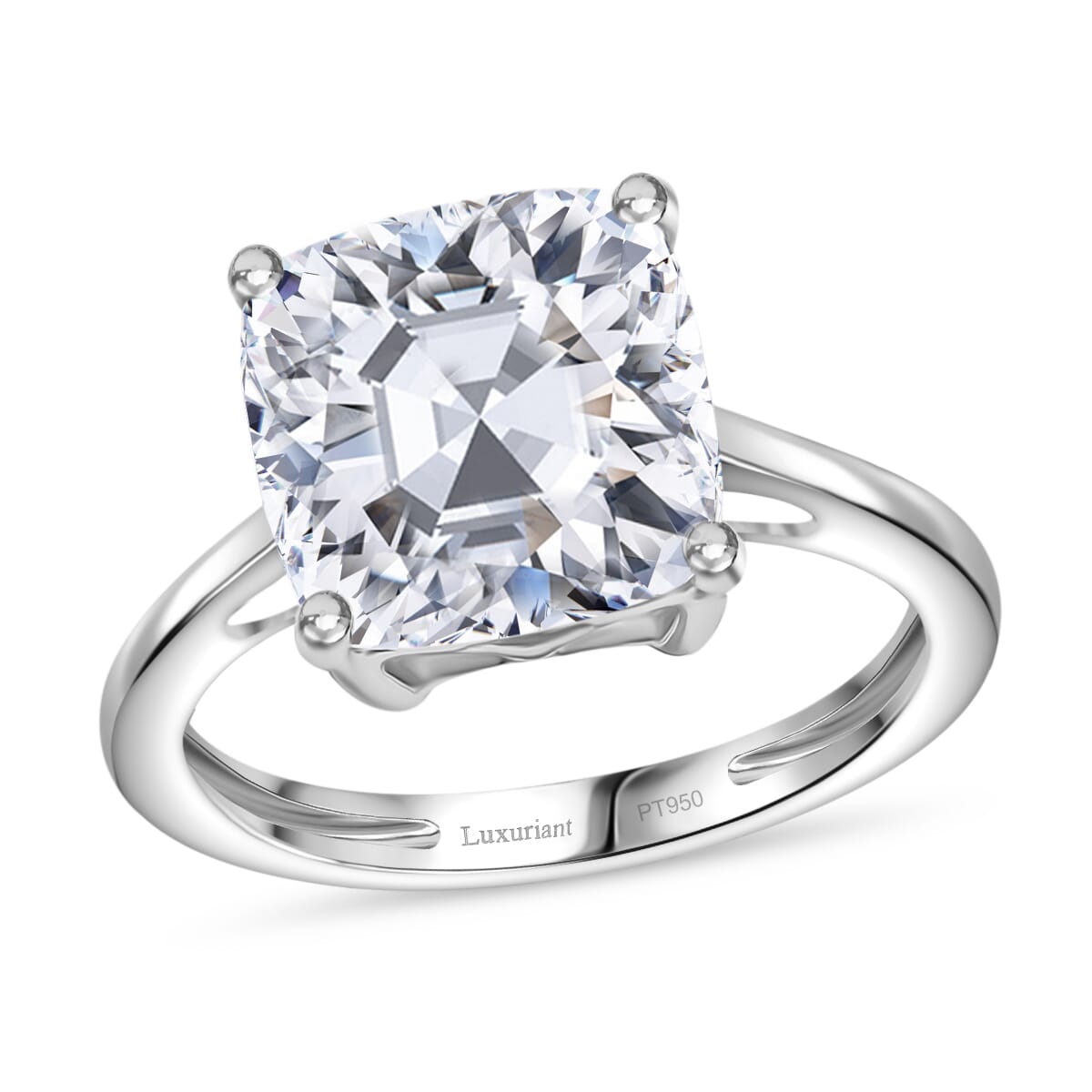 IGI Certified 950 Platinum Asscher Cut Luxuriant Lab Grown Diamond (G, VS2) Ring (Size 9.0) 5.00 ctw image number 0