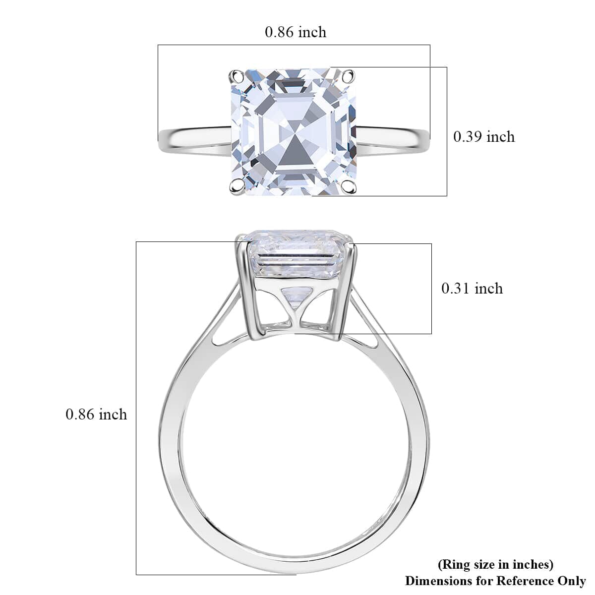 IGI Certified 950 Platinum Asscher Cut Luxuriant Lab Grown Diamond (G, VS2) Ring (Size 9.0) 5.00 ctw image number 4