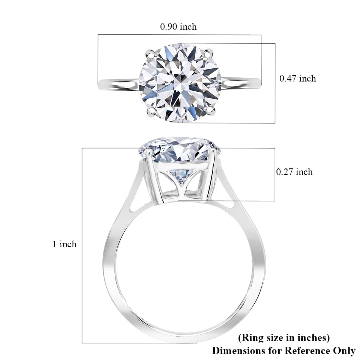 IGI Certified 950 Platinum Luxuriant Lab Grown Diamond (G, VS2) Ring (Size 9.0) 5.00 ctw image number 4