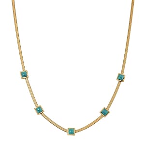 Green Howlite 2.00 ctw Necklace in ION Plated YG Stainless Steel 20 Inches