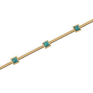 Green Howlite 2.00 ctw Necklace in ION Plated YG Stainless Steel 20 Inches
