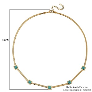 Green Howlite 2.00 ctw Necklace in ION Plated YG Stainless Steel 20 Inches