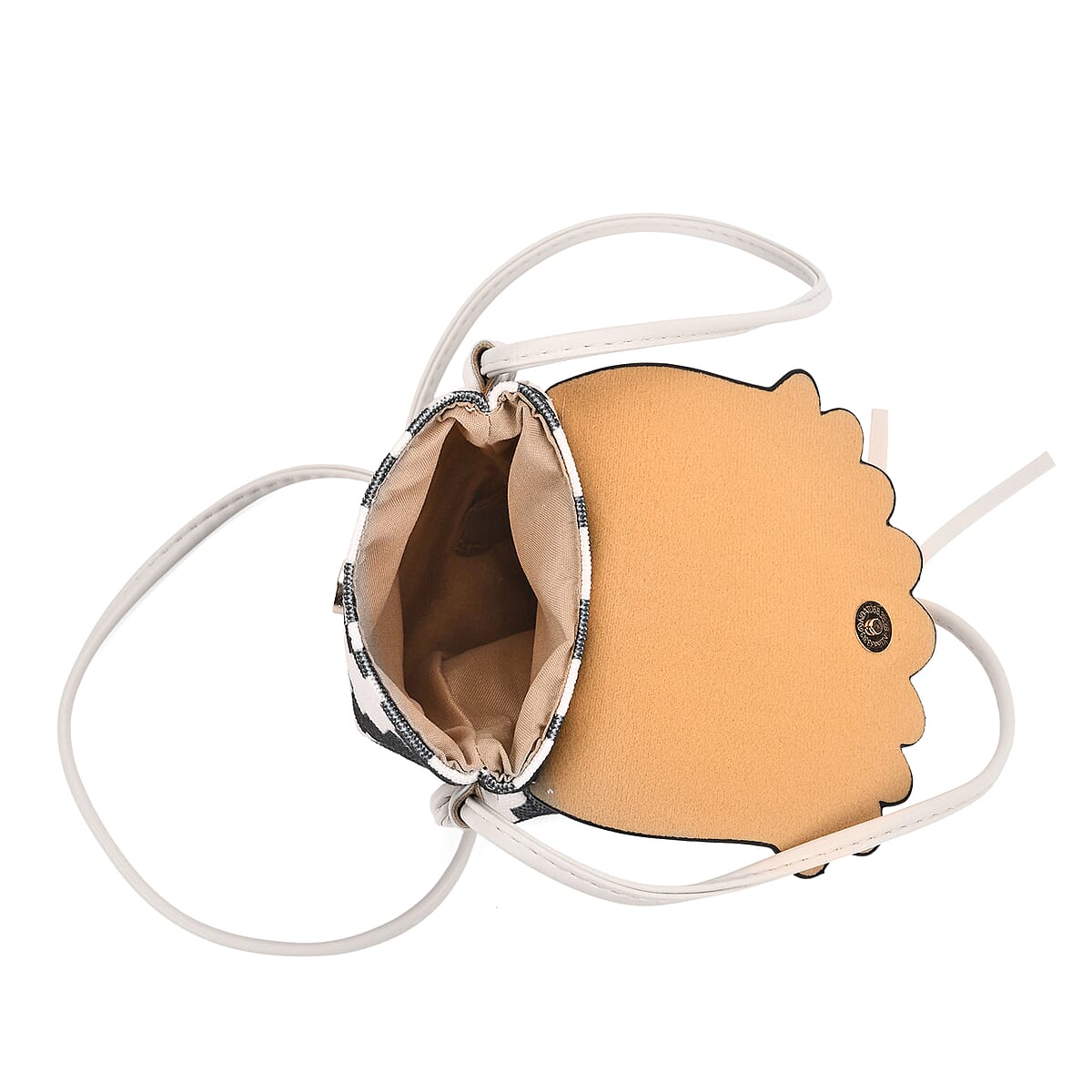  Forest Green and White Faux Leather Rhombus Pattern Tassel Crossbody Bag with Shoulder Strap image number 5