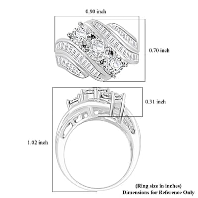 White Diamond Ring in 10K White Gold 2.00 ctw (Size 6.0)