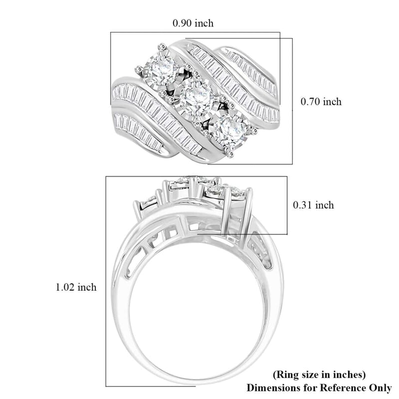 White Diamond Ring in 10K White Gold 2.00 ctw (Size 9.0)