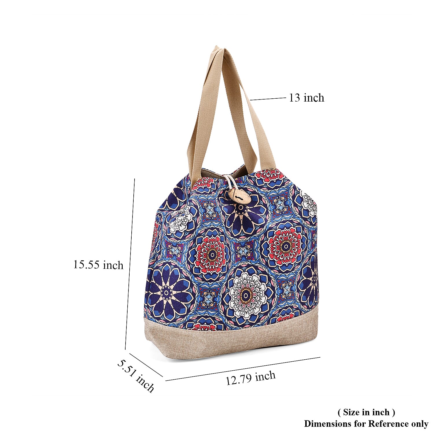 Multi Color Floral Pattern 100% Polyester Tote Bag