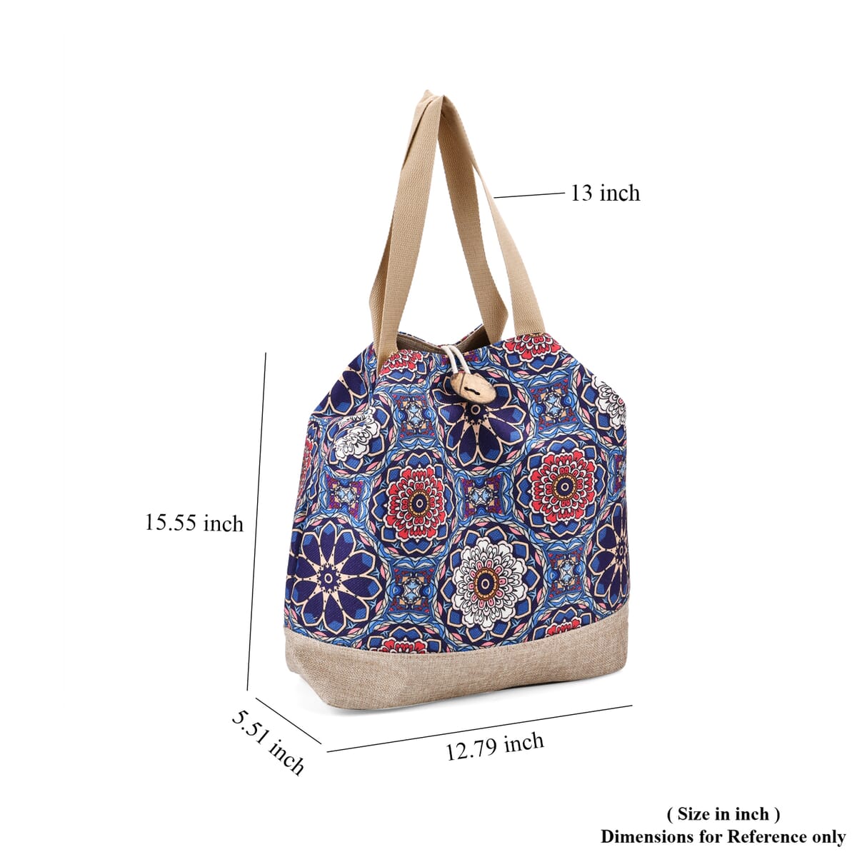 Multi Color Floral Pattern 100% Polyester Tote Bag image number 6