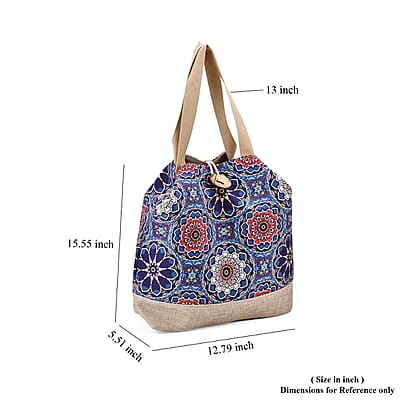 Multi Color Floral Pattern 100% Polyester Tote Bag