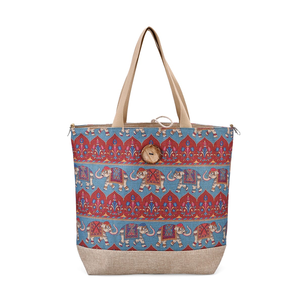 Red Elephant Pattern 100% Polyester Tote Bag image number 0