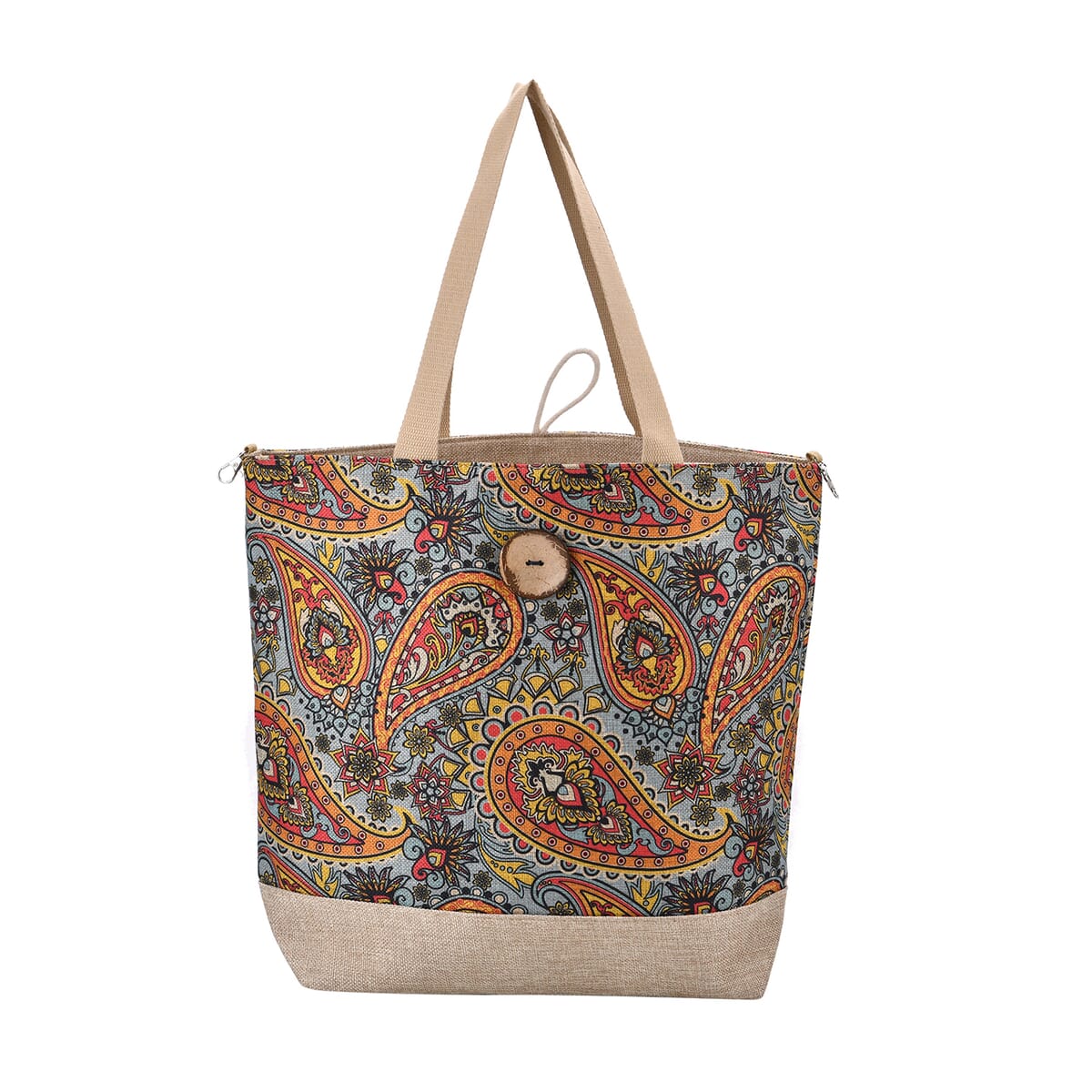 Multi Color Paisley Pattern 100% Polyester Tote Bag image number 0