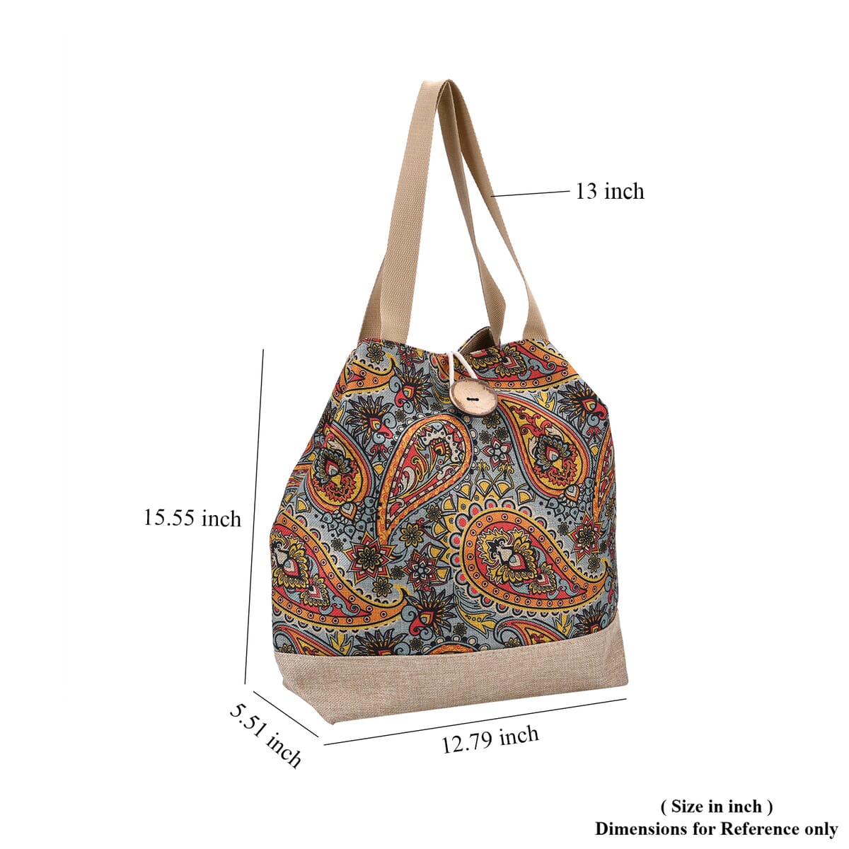 Multi Color Paisley Pattern 100% Polyester Tote Bag image number 6