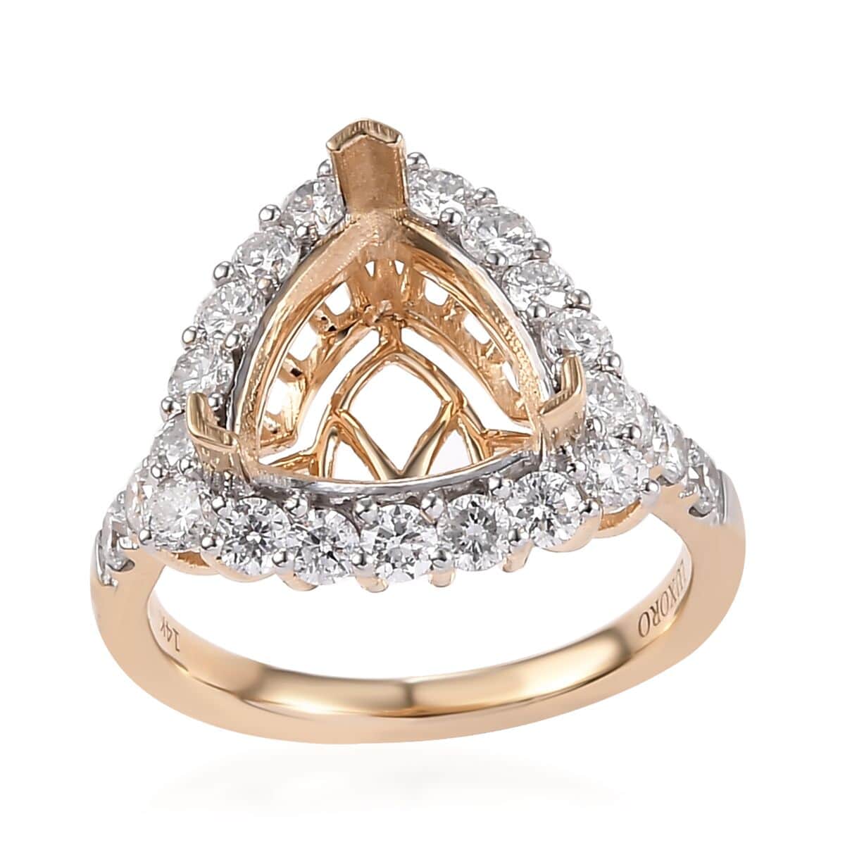 Luxoro Diamond (I2) 1.34 ctw Mounting Ring in 14K Yellow Gold (Size 7.0) 5.10 Grams image number 0