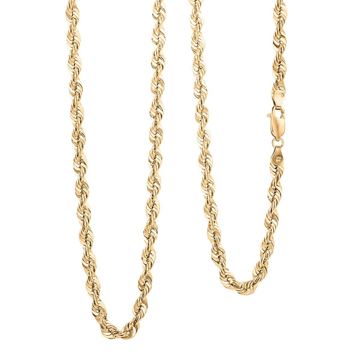 10K Yellow Gold 4.5mm Rope Chain Necklace 24 Inches 10.20 Grams image number 0