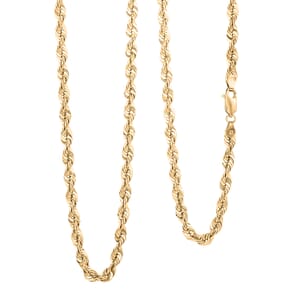 10K Yellow Gold 4.5mm Rope Chain Necklace 24 Inches 10.20 Grams