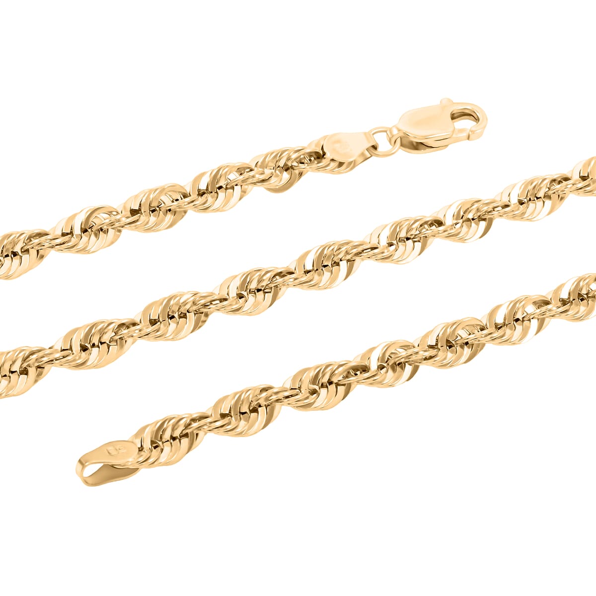 10K Yellow Gold 4.5mm Rope Chain Necklace 24 Inches 10.20 Grams image number 1
