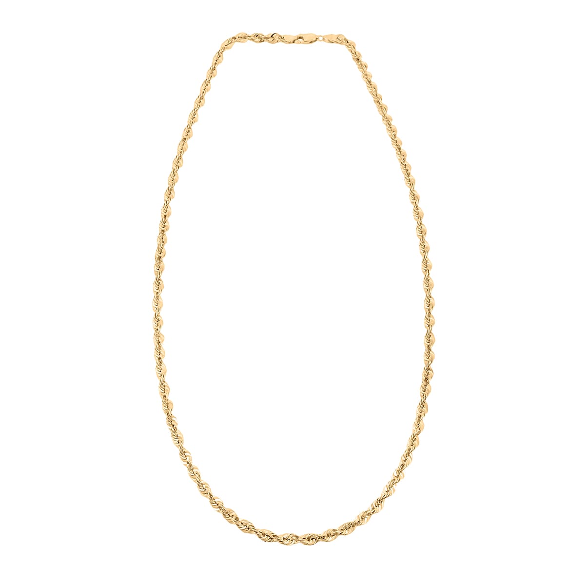 10K Yellow Gold 4.5mm Rope Chain Necklace 24 Inches 10.20 Grams image number 3