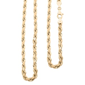 10K Yellow Gold 4.5mm Rope Chain Necklace 26 Inches 10.50 Grams