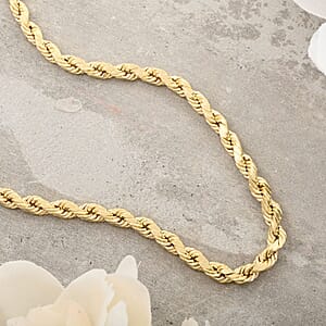 10K Yellow Gold 4.5mm Rope Chain Necklace 26 Inches 10.50 Grams