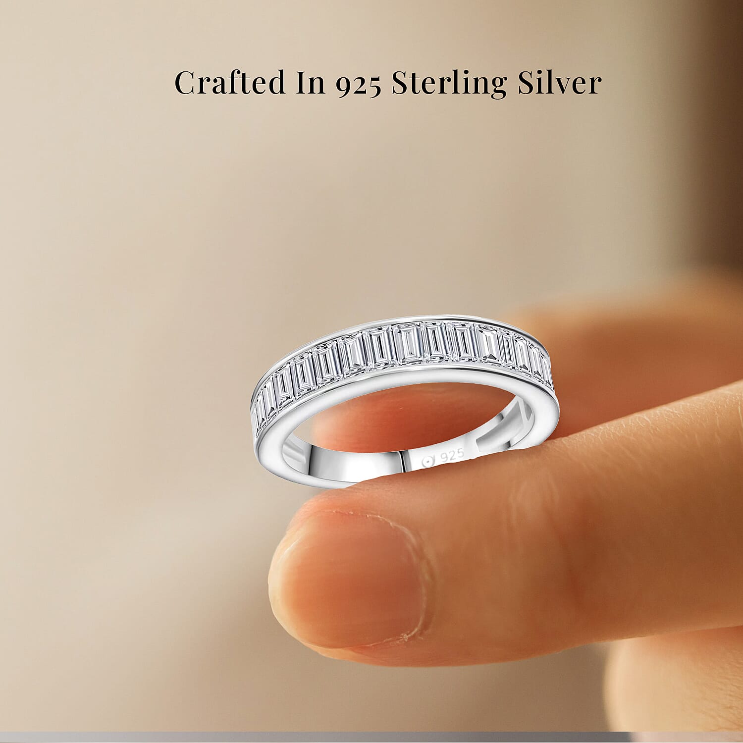 Luxuriant Lab Grown Diamond (G, SI) Ring in Sterling Silver (Size 6.0) 0.55 ctw