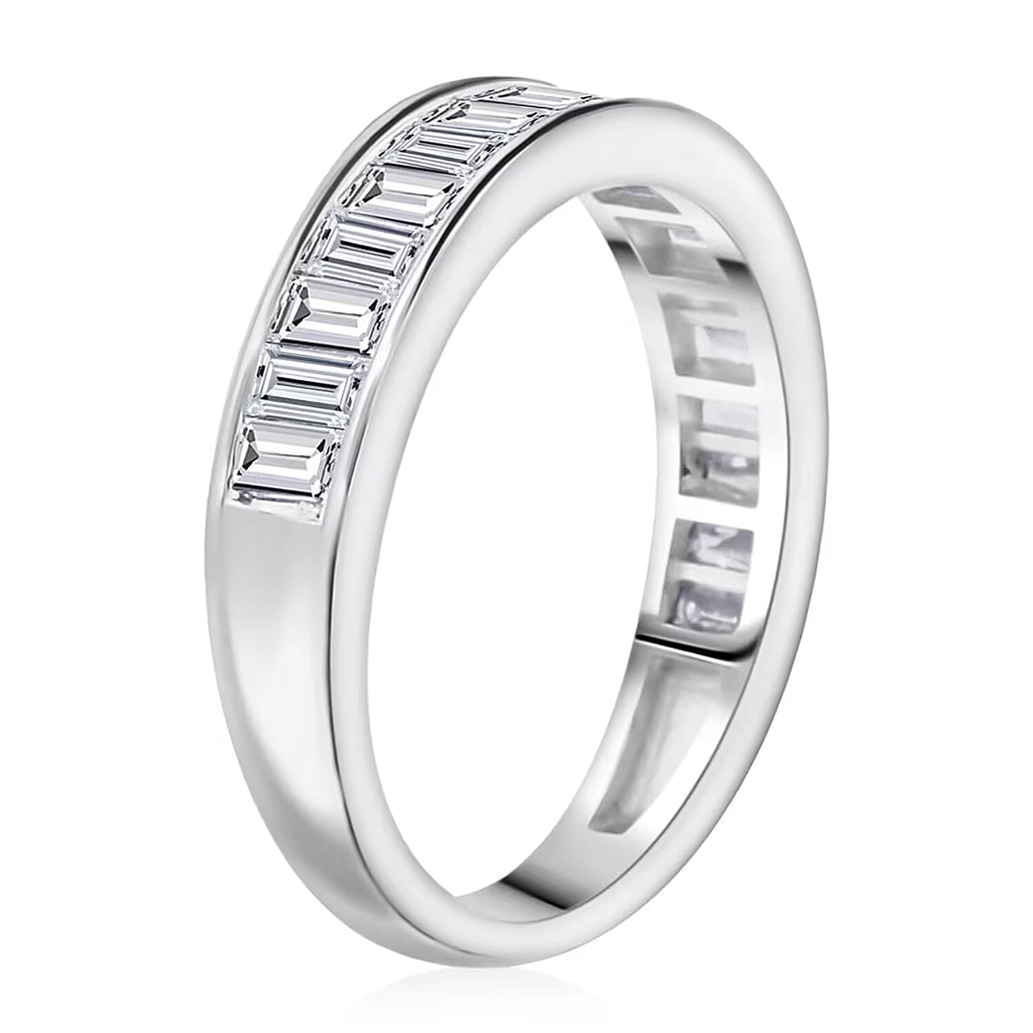 Luxuriant Lab Grown Diamond (G, SI) Ring in Sterling Silver (Size 6.0) 0.55 ctw