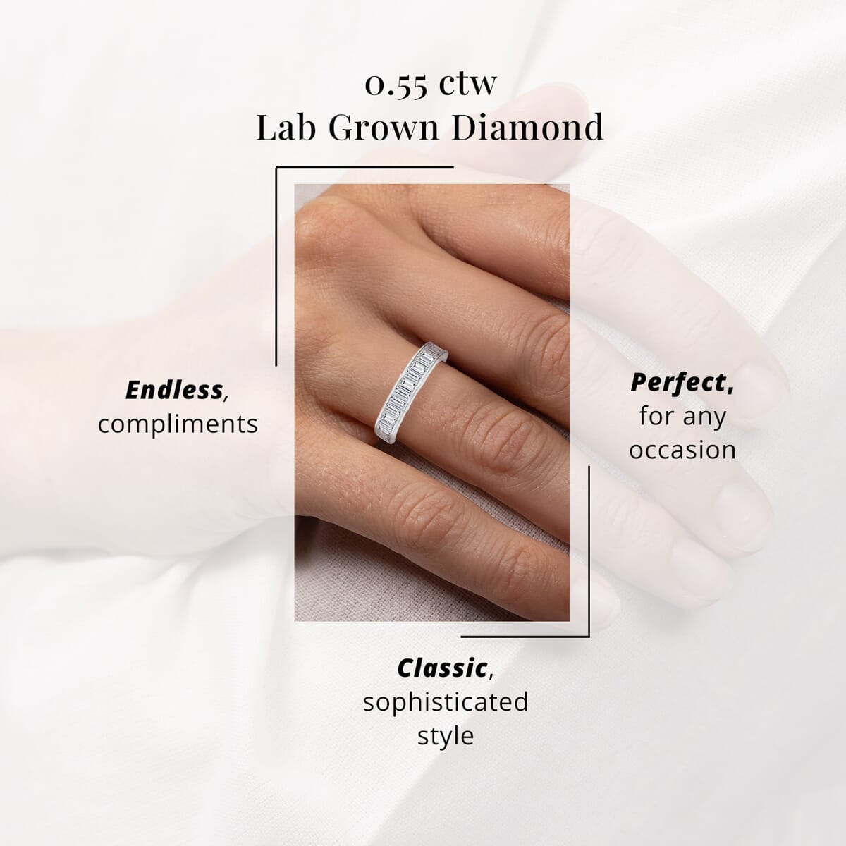 Luxuriant Lab Grown Diamond (G, SI) Ring in Sterling Silver (Size 8.0) 0.55 ctw image number 4