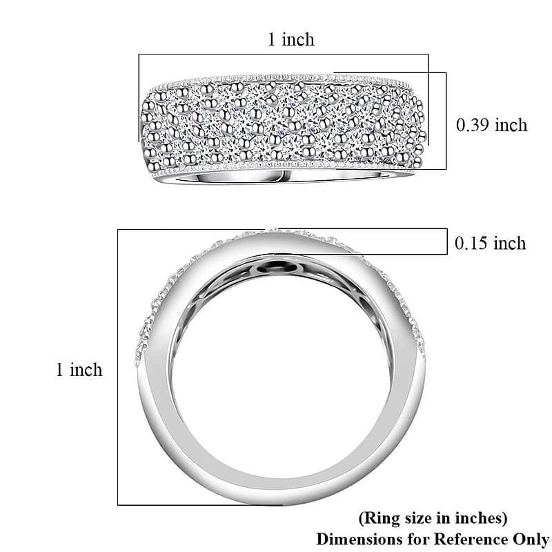 Luxuriant Lab Grown Diamond G SI 1.75 ctw Ring in Sterling Silver (Size 6.0)