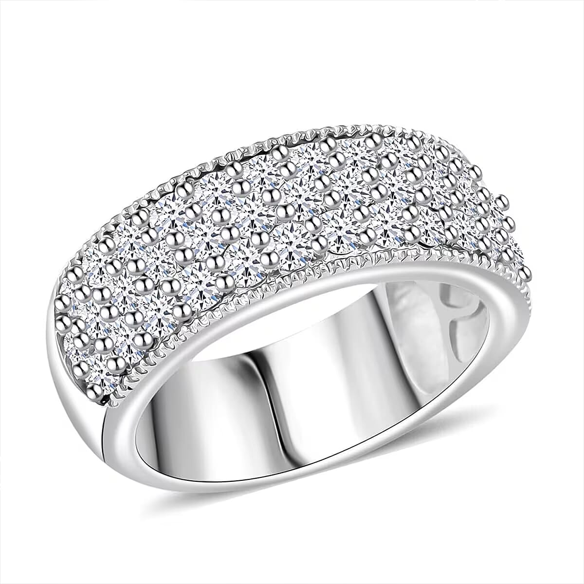 Luxuriant Lab Grown Diamond G SI 1.75 ctw Ring in Sterling Silver (Size 8.0) image number 0
