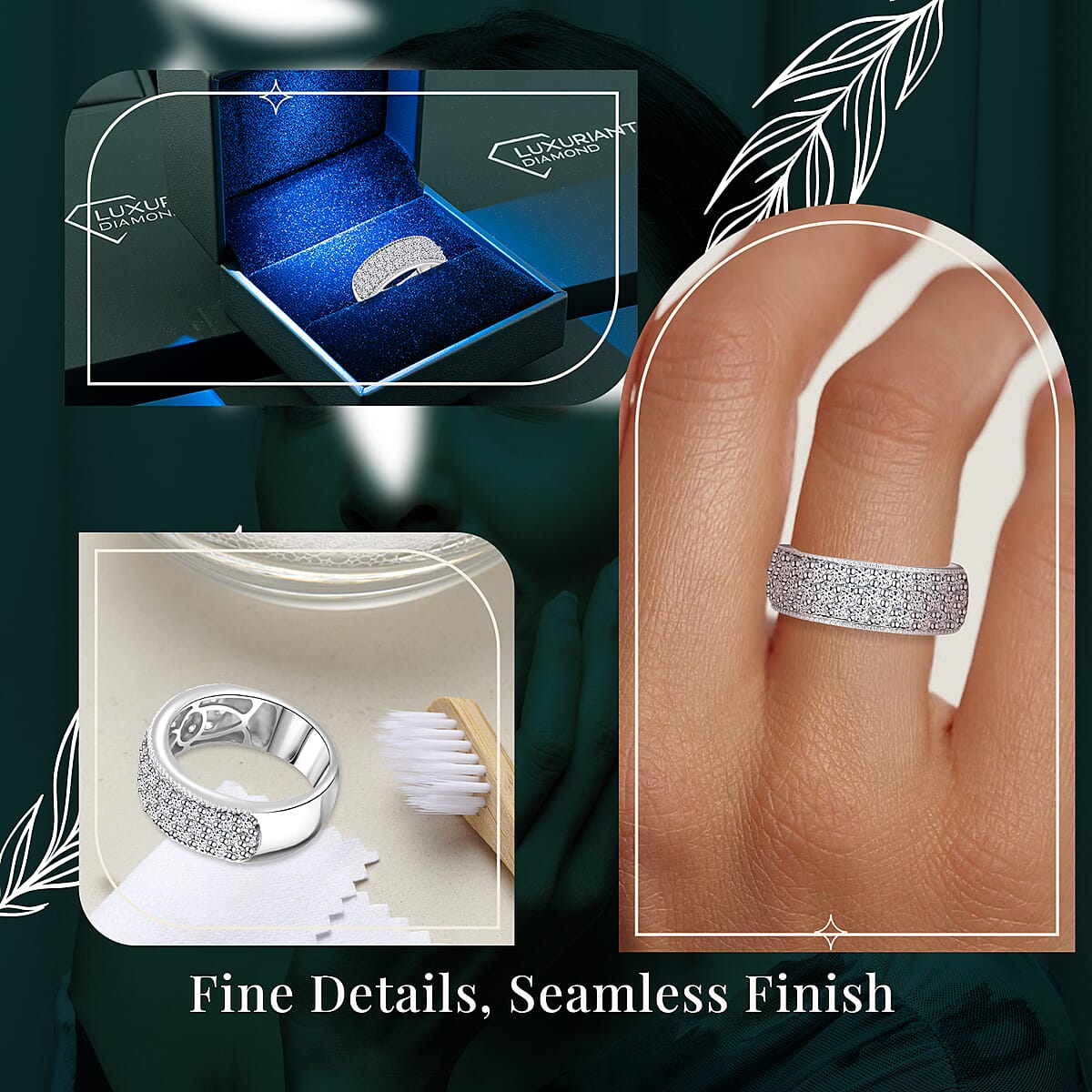 Luxuriant Lab Grown Diamond G SI 1.75 ctw Ring in Sterling Silver (Size 9.0) image number 6