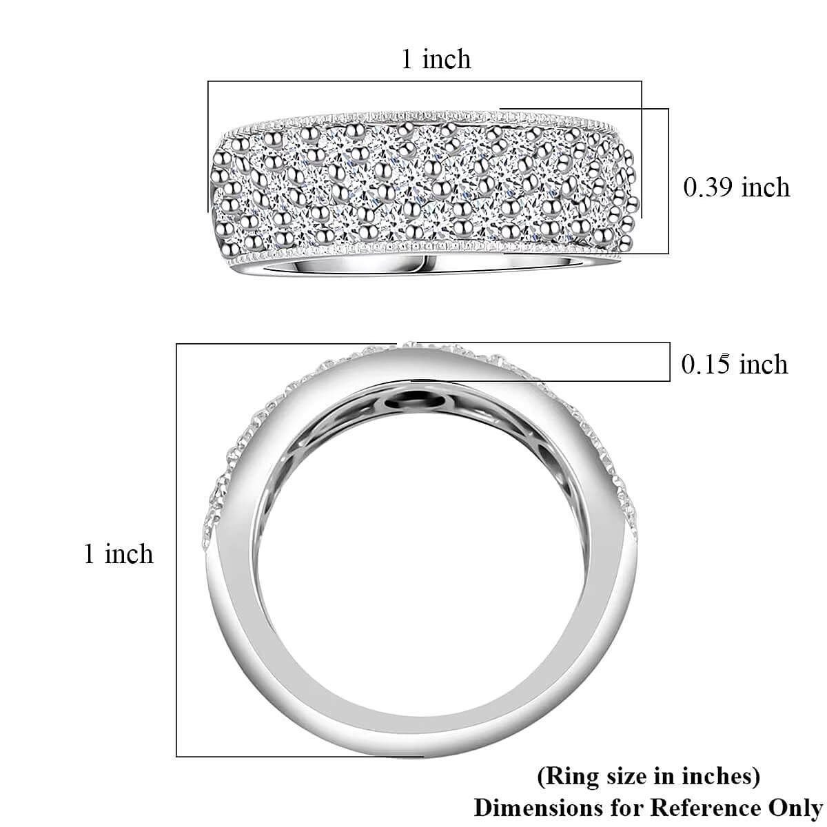 Luxuriant Lab Grown Diamond G SI 1.75 ctw Ring in Sterling Silver (Size 9.0) image number 7