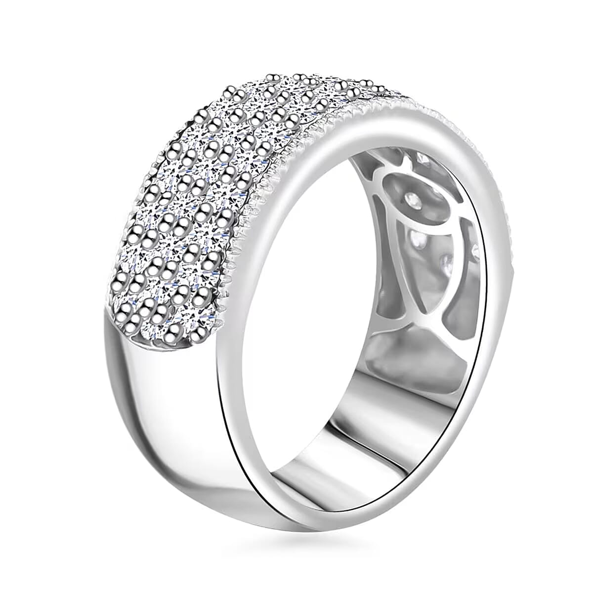 Luxuriant Lab Grown Diamond G SI 1.75 ctw Ring in Sterling Silver (Size 9.0) image number 8