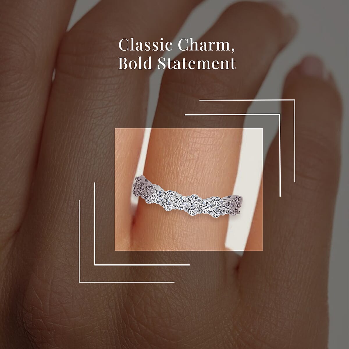 Luxuriant Lab Grown Diamond G SI 0.75 ctw Ring in Sterling Silver (Size 8.0) image number 1