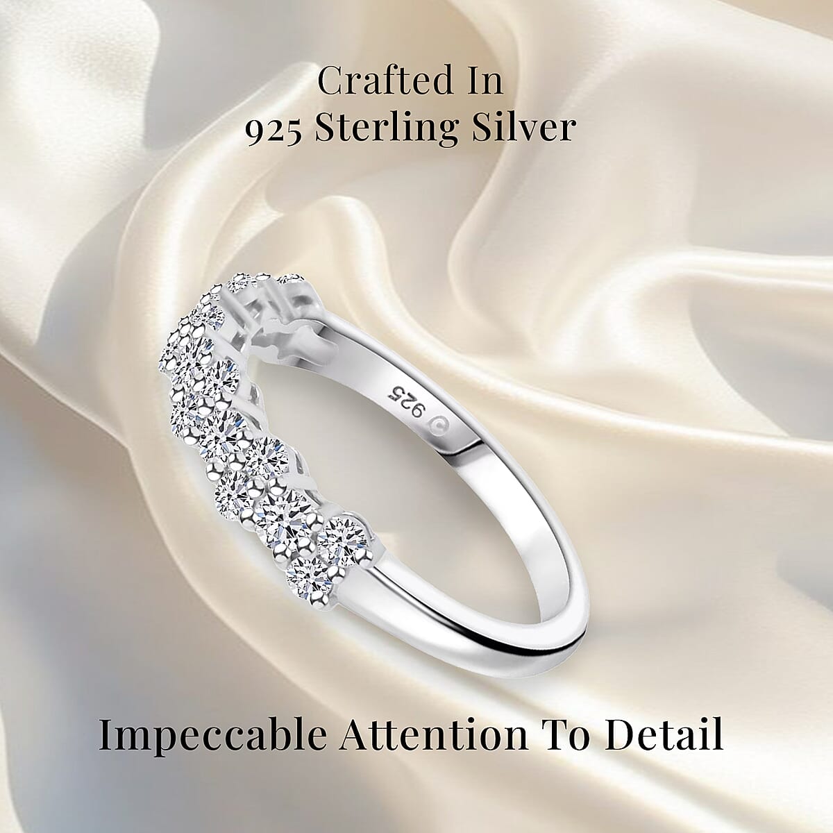 Luxuriant Lab Grown Diamond G SI 0.75 ctw Ring in Sterling Silver (Size 8.0) image number 2