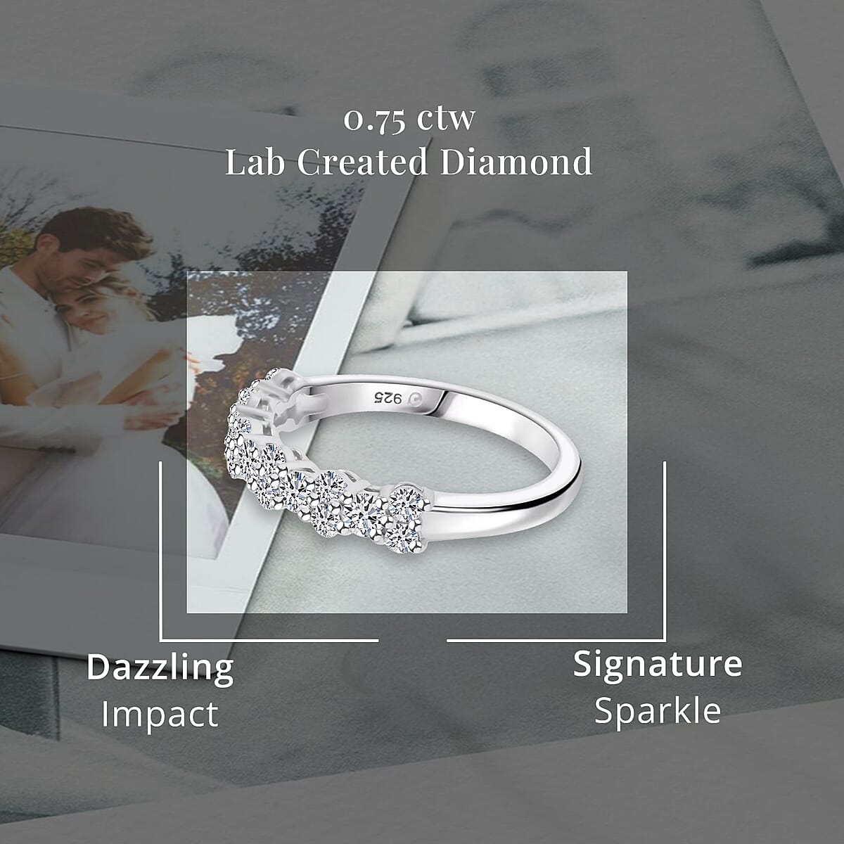 Luxuriant Lab Grown Diamond G SI 0.75 ctw Ring in Sterling Silver (Size 8.0) image number 4