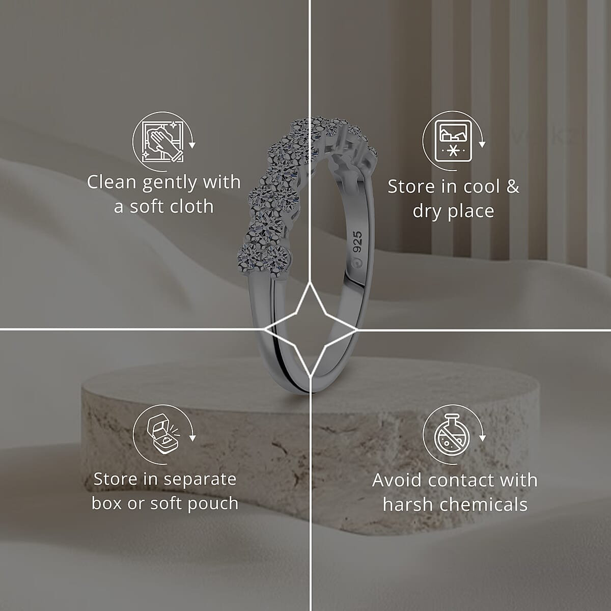 Luxuriant Lab Grown Diamond G SI 0.75 ctw Ring in Sterling Silver (Size 8.0) image number 6