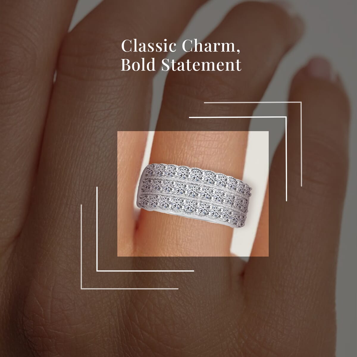 Luxuriant Lab Grown Diamond G SI 1.50 ctw Ring in Sterling Silver (Size 9.0) image number 1