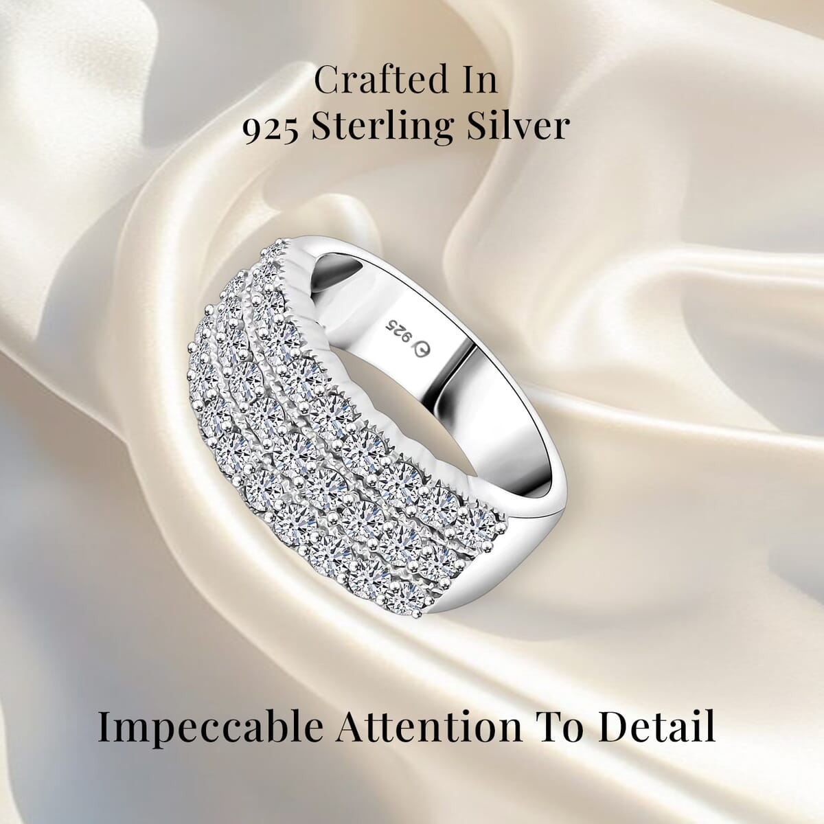 Luxuriant Lab Grown Diamond G SI 1.50 ctw Ring in Sterling Silver (Size 9.0) image number 2