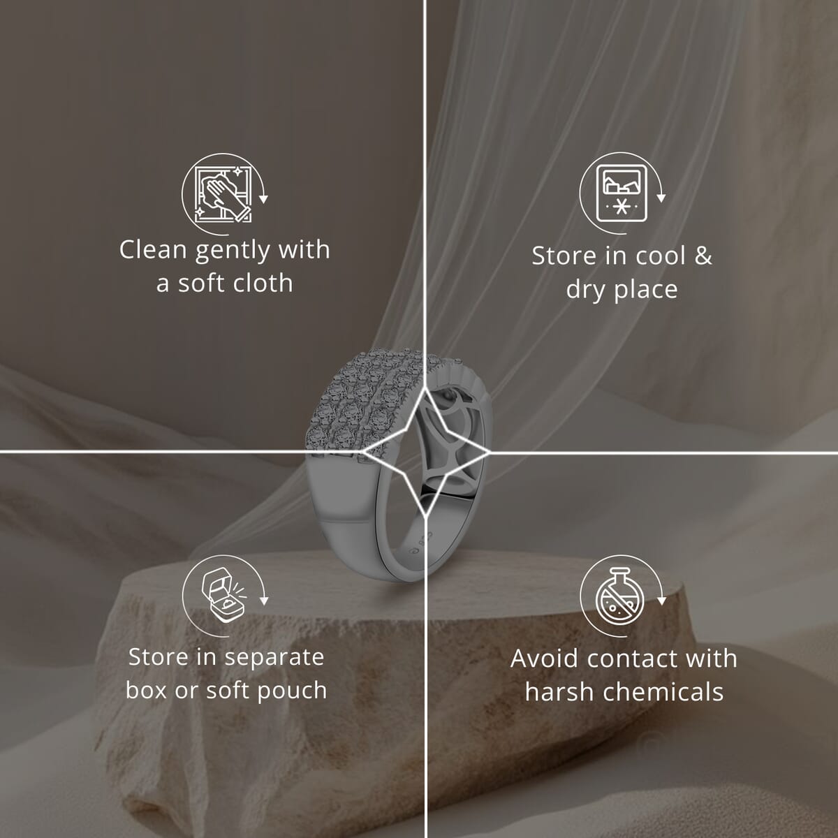 Luxuriant Lab Grown Diamond G SI 1.50 ctw Ring in Sterling Silver (Size 9.0) image number 6