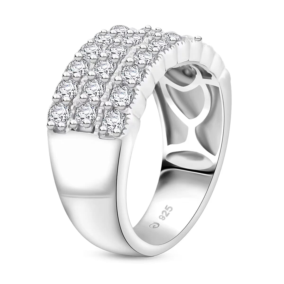 Luxuriant Lab Grown Diamond G SI 1.50 ctw Ring in Sterling Silver (Size 9.0) image number 8