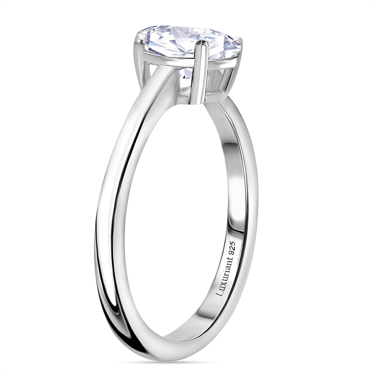 Lab Grown Diamond 1.02 ctw Ring in Platinum Over Sterling Silver (Size 8.0)