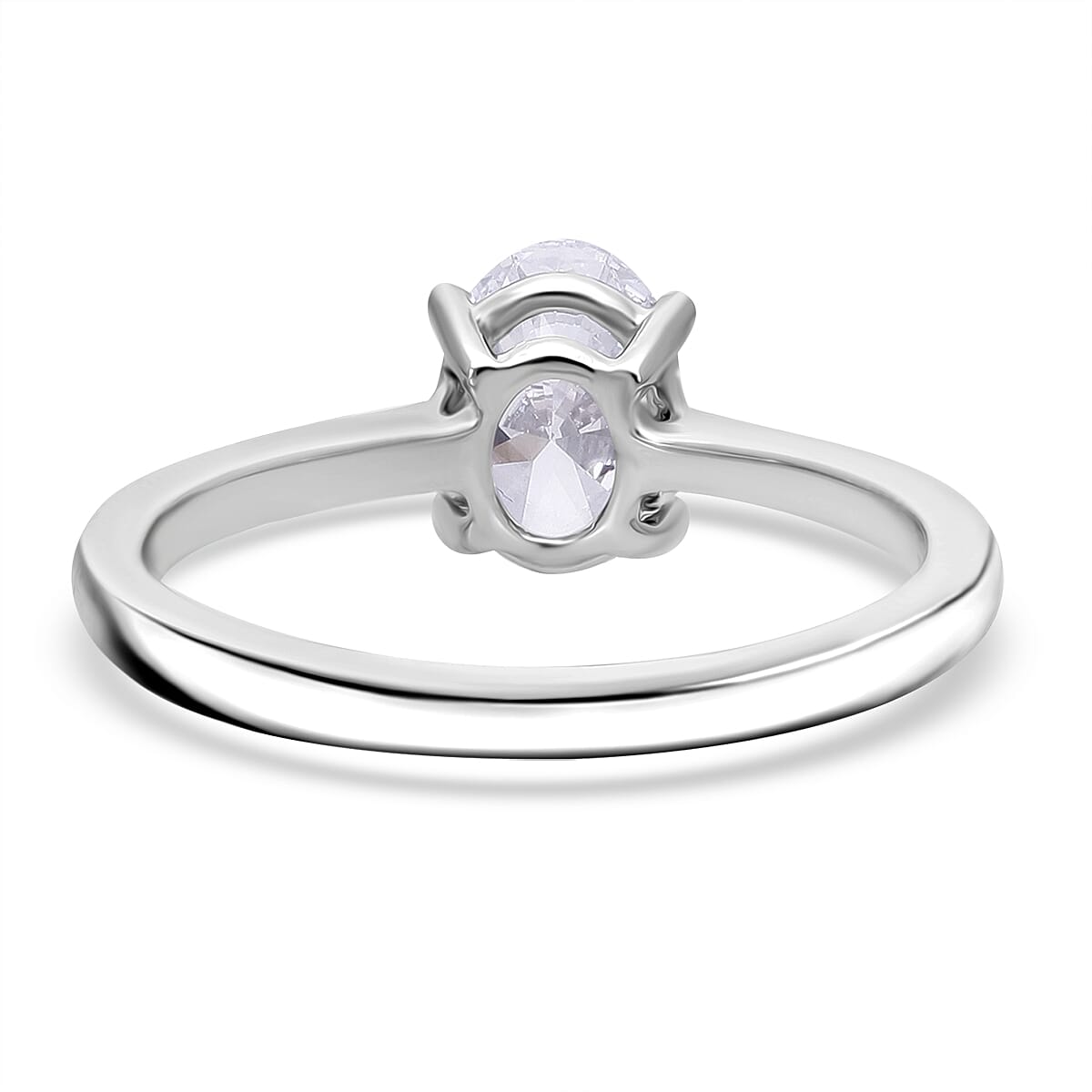 Lab Grown Diamond 1.02 ctw Ring in Platinum Over Sterling Silver (Size 8.0)