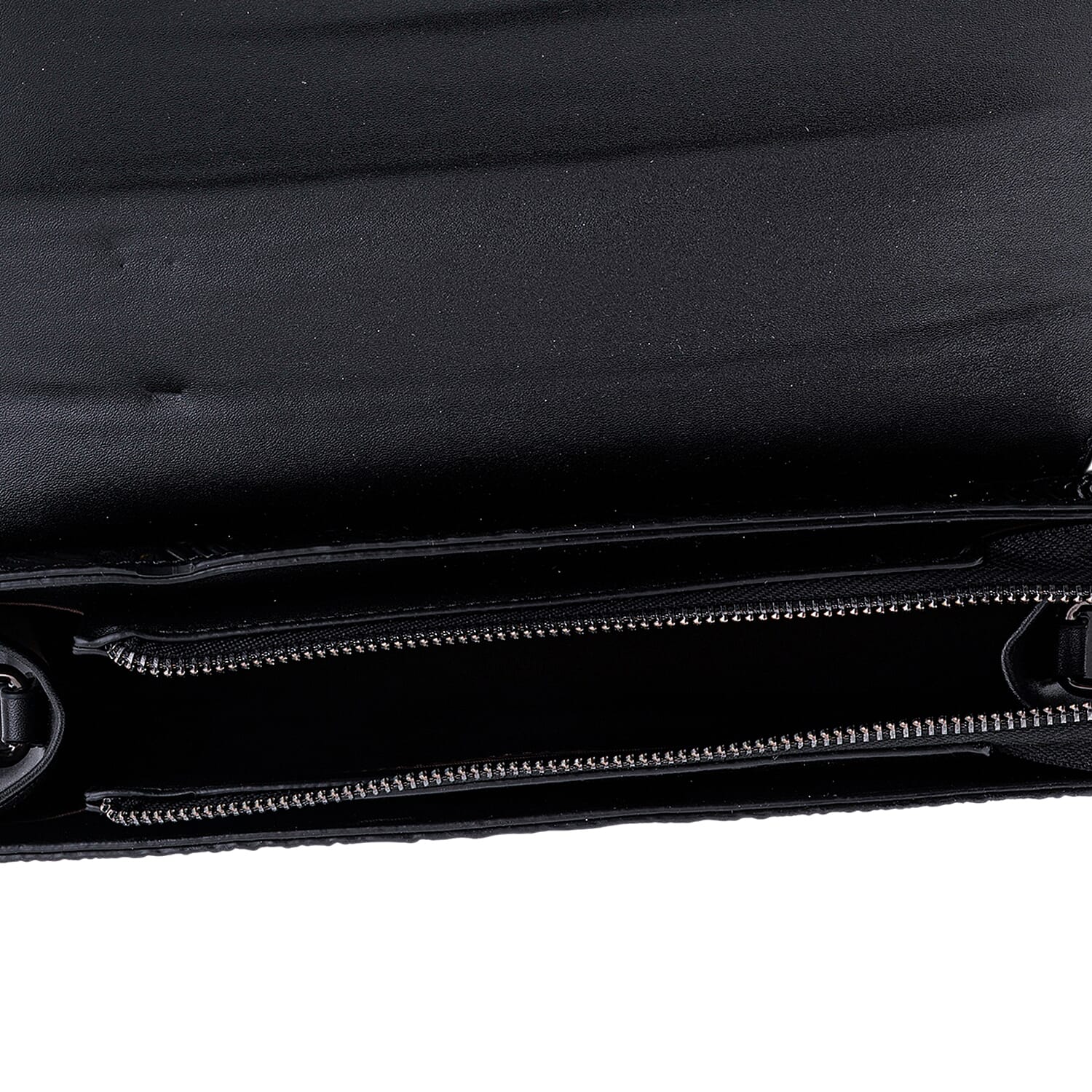 black Flower Embossed Faux Leather Crystal Crossbody Bag
